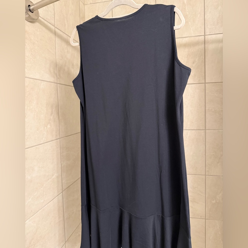 NWT AnaClare sleeveless black A-line dress with bottom ruffle, size XL - Picture 2 of 4